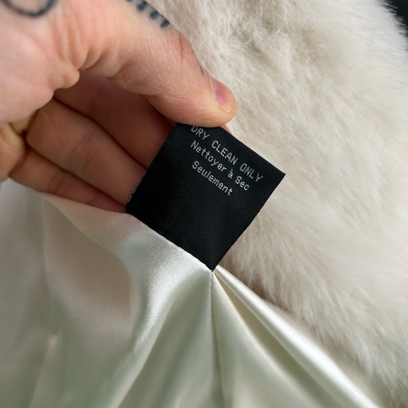 Le Chateau Y2K Indie Off White Teddy Faux Fur Jacket Small - Picture 8 of 16
